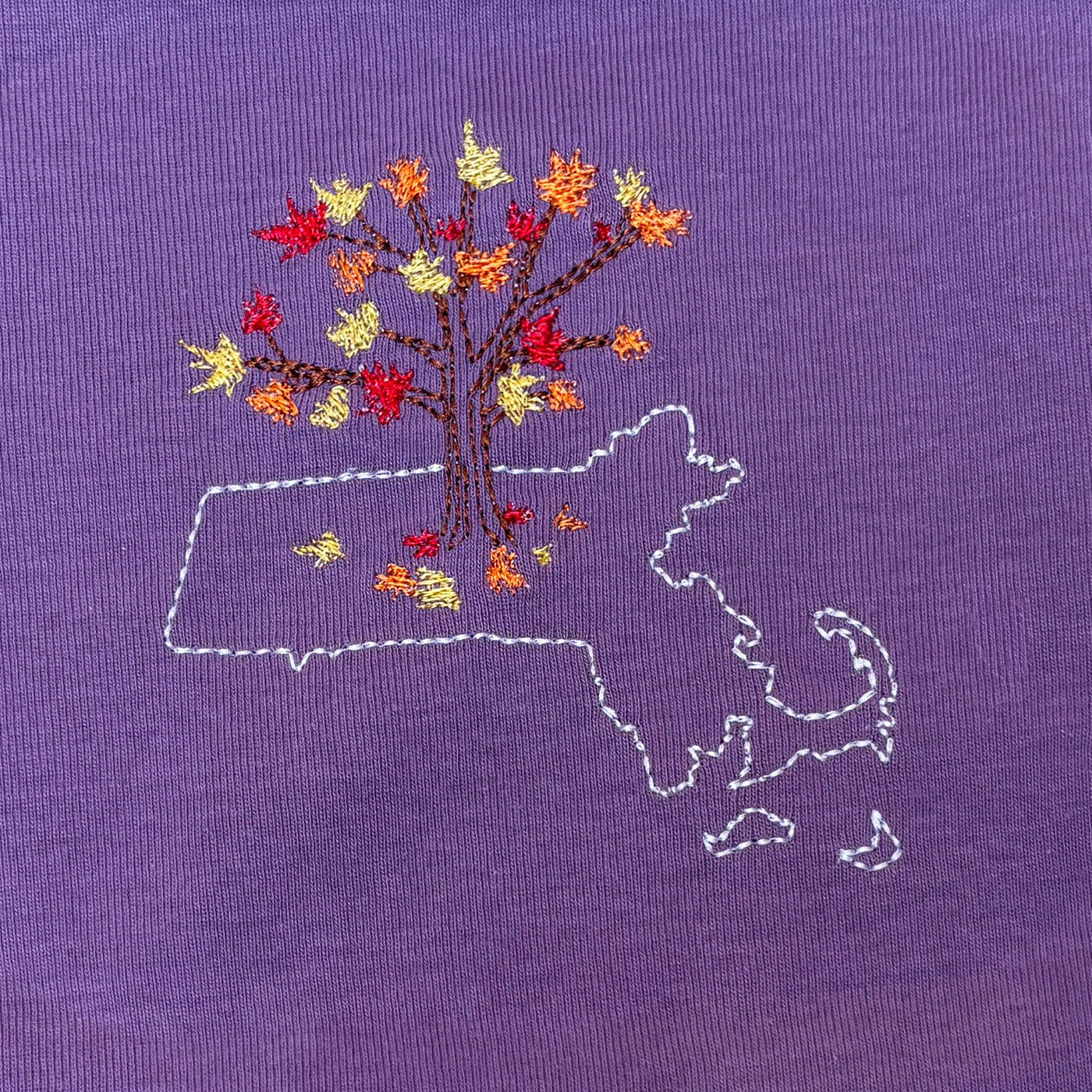 Maple Tree Onesie | Hand-Embroidered Organic Cotton Baby Onesie | Made in Northampton, MA