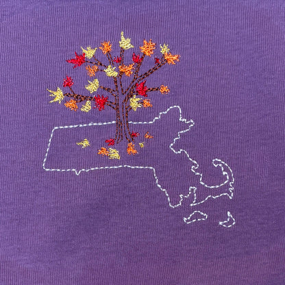 Maple Tree Onesie | Hand-Embroidered Organic Cotton Baby Onesie | Made in Northampton, MA