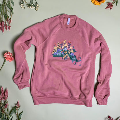 Massachusetts State Wildflower Unisex Crewneck Sweater