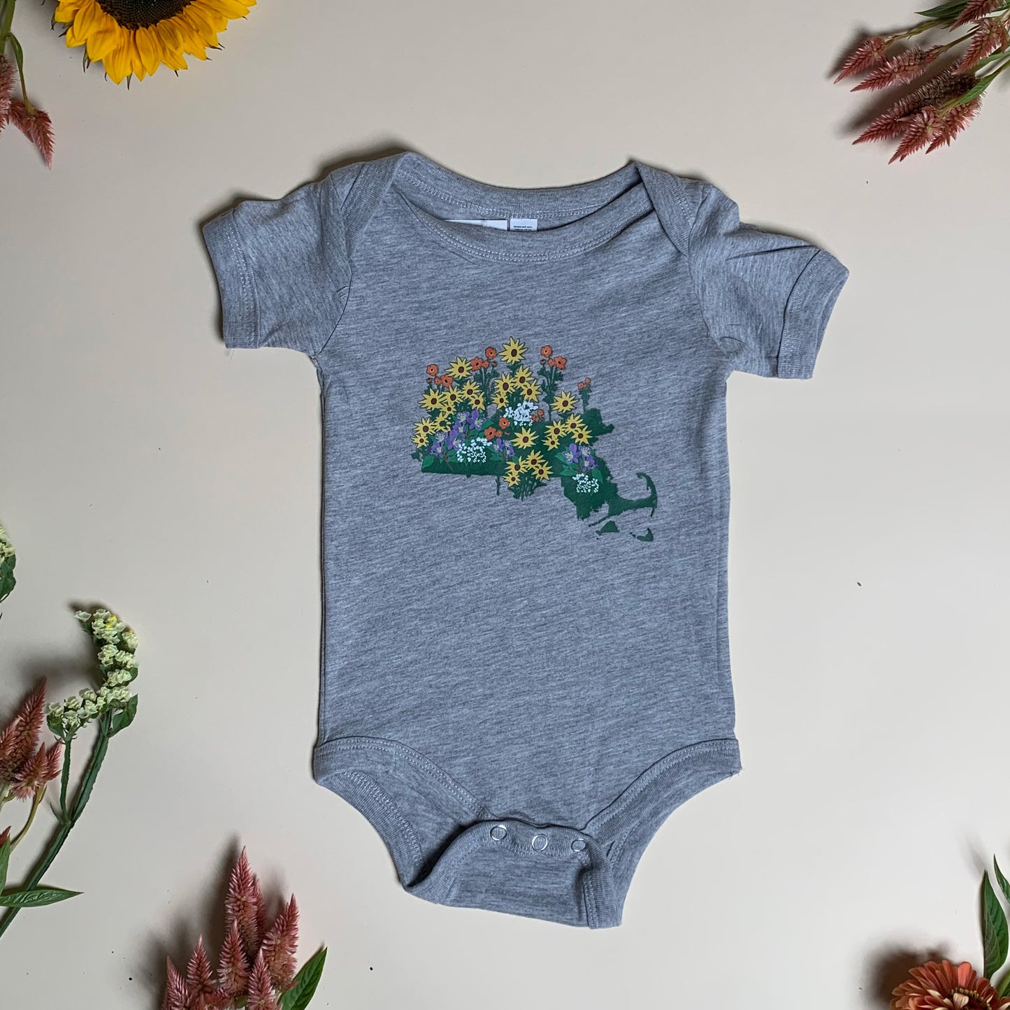 Massachusetts State Wildflowers Baby Onesie