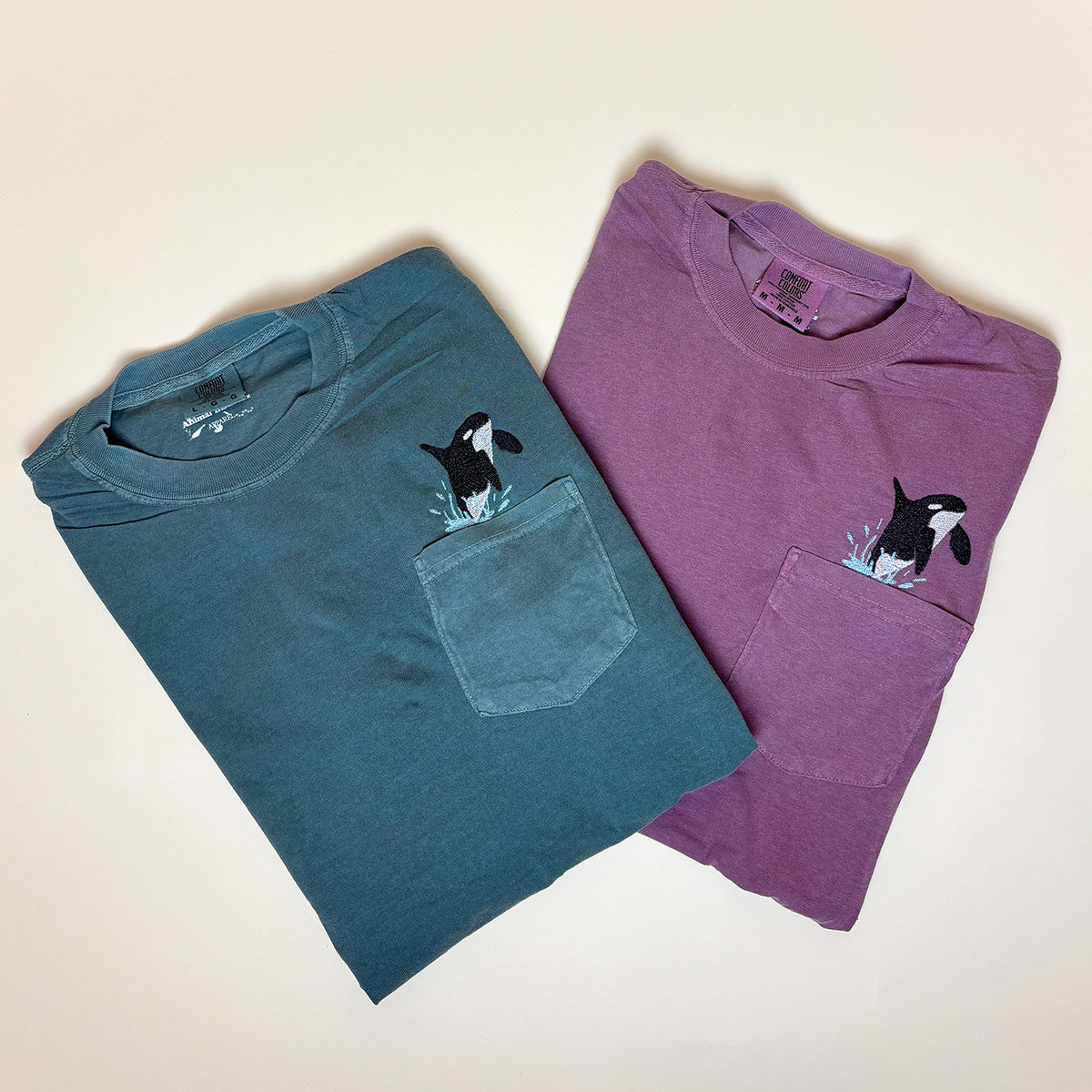 Embroidered Orca Cotton Pocket Tee