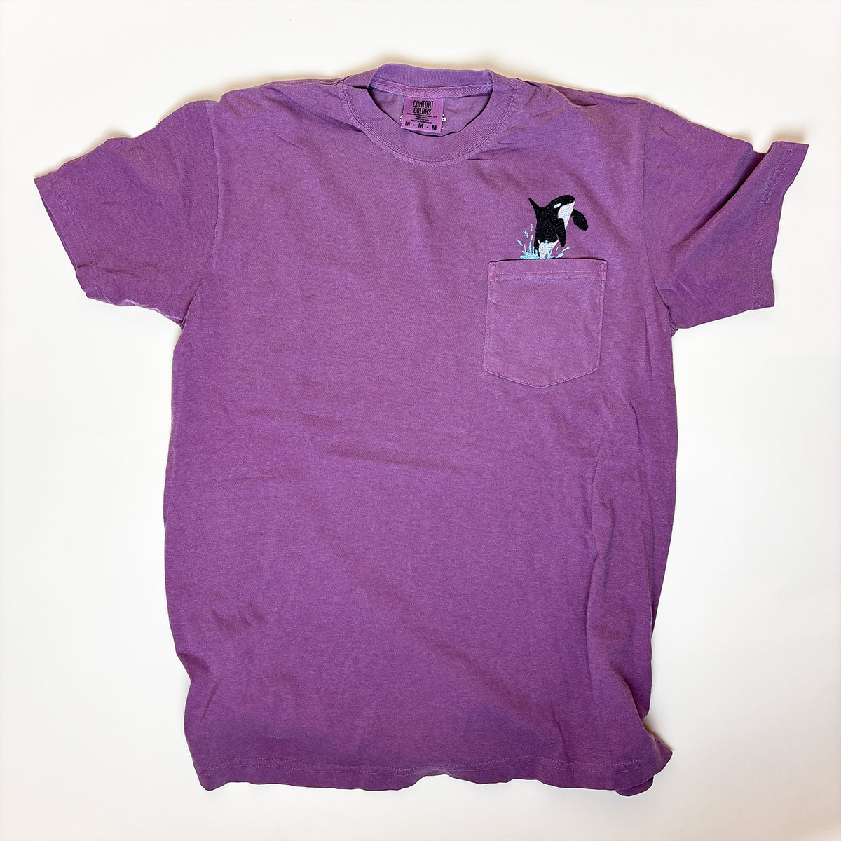 Embroidered Orca Cotton Pocket Tee