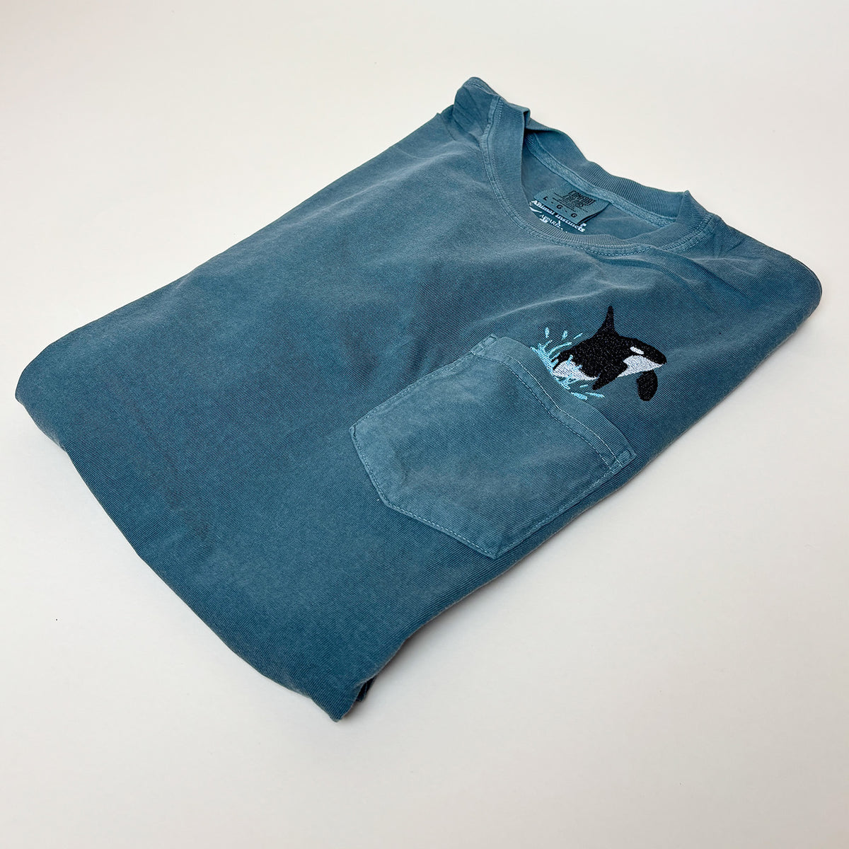 Embroidered Orca Cotton Pocket Tee