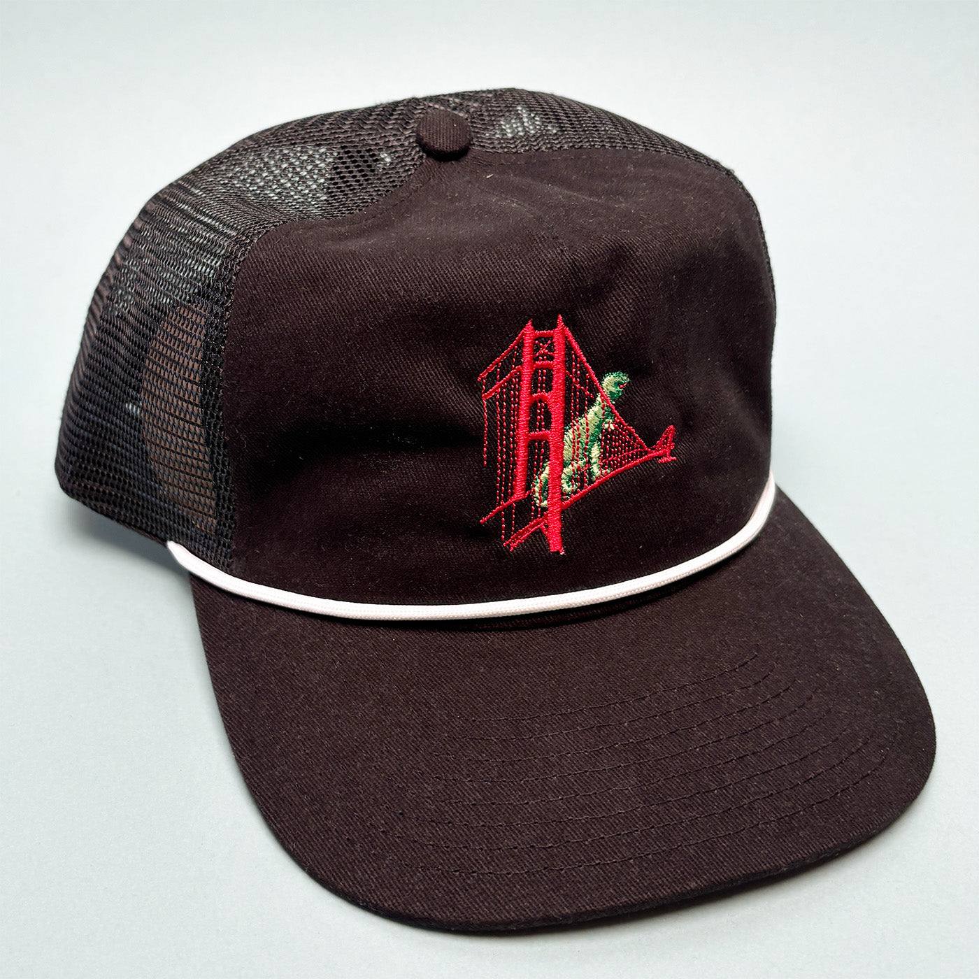 Embroidered San Francisco Dinosaur Trucker Hat – Adjustable