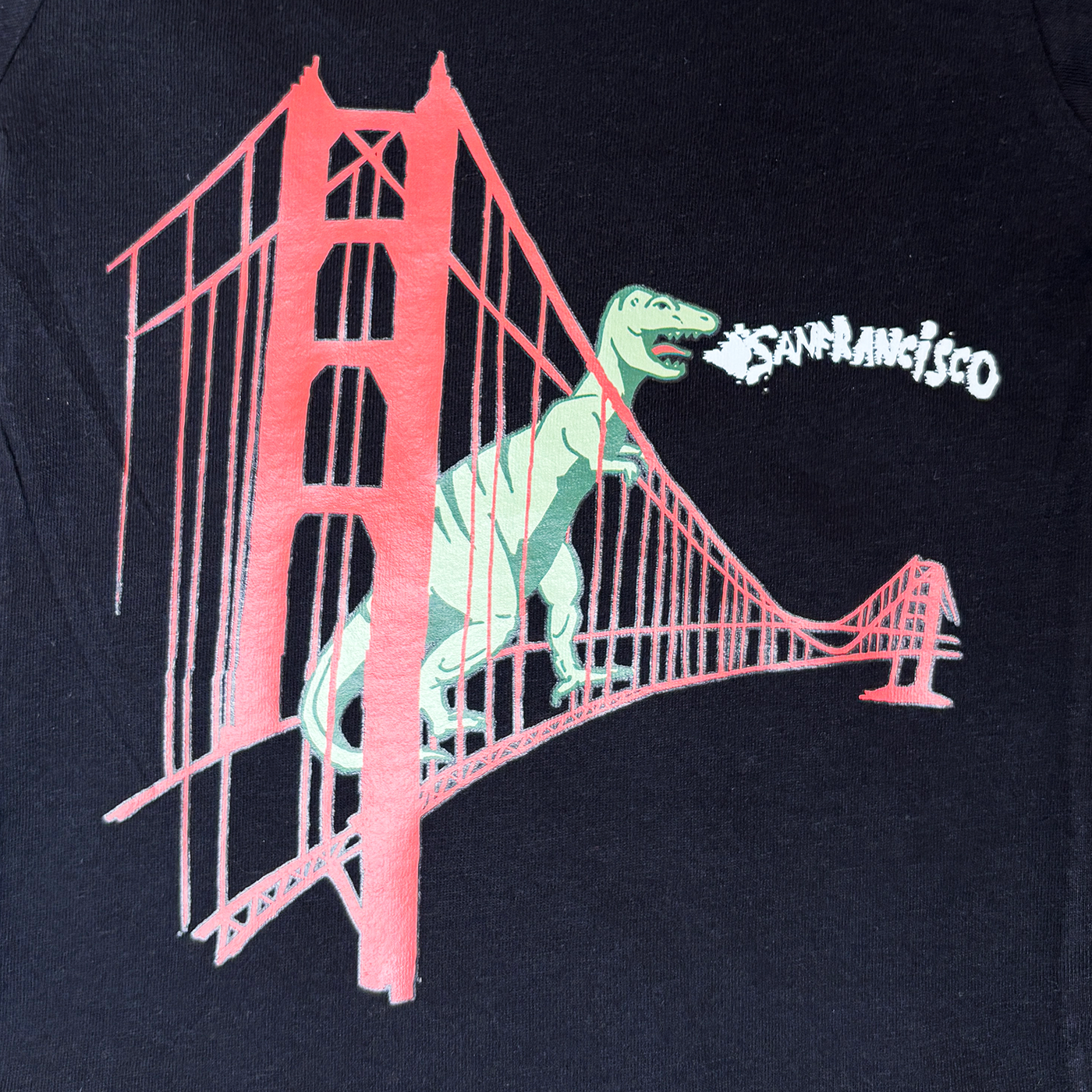 Infant Black San Francisco Dinosaur Bodysuit - Golden Gate Bridge Onesie