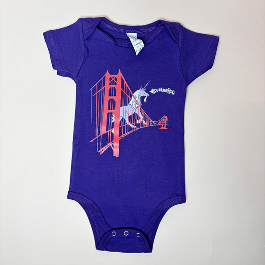 Infant Purple Unicorn Bodysuit – San Francisco Golden Gate Bridge Onesie