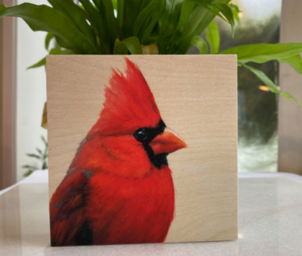 Northern Cardinal – Bird Art Print on Wood