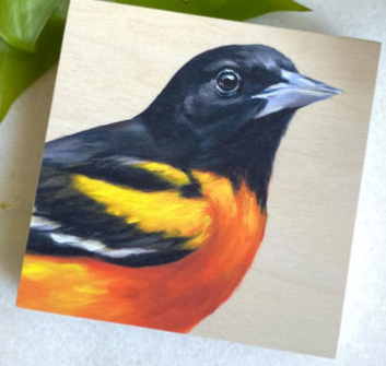 Baltimore Oriole – Bird Art Print on Wood