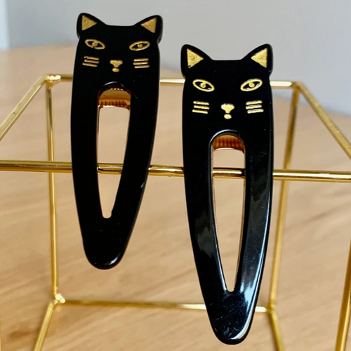 Cat Hair Clip Sets- Black and Tortoise