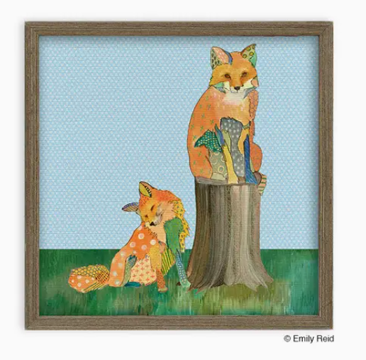 Foxes | Framed Canvas Art