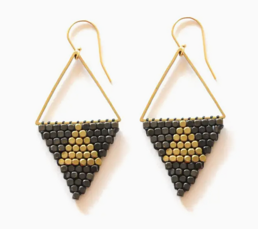 Mixed Metal Triangle Earrings