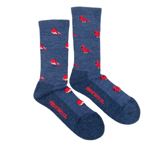 Men's Cardinal and Robin Merino Wool Socks