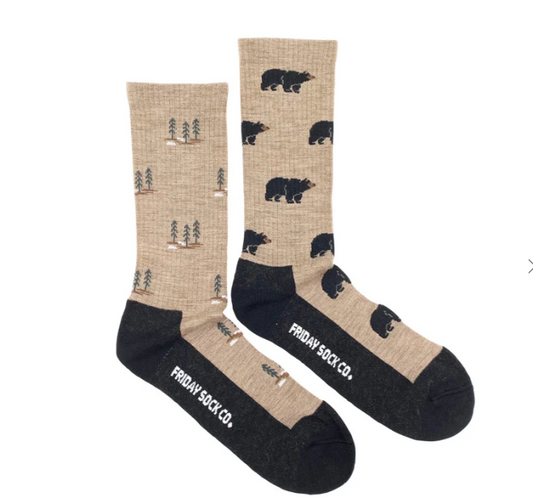 Men's Bear and Tree Merino Wool Socks