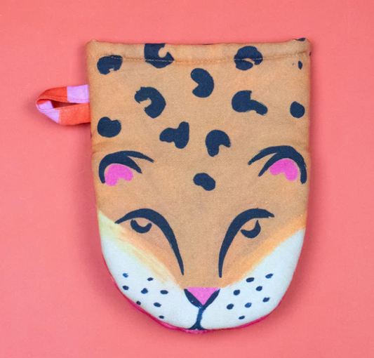 Organic Cotton Leopard Oven Mitt