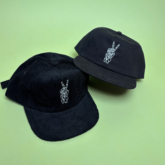 Skeleton Peace Hand Hat – Corduroy and Brushed Cotton