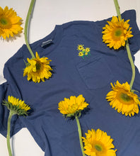 Unisex Embroidered Cotton Pocket Sunflower Tee