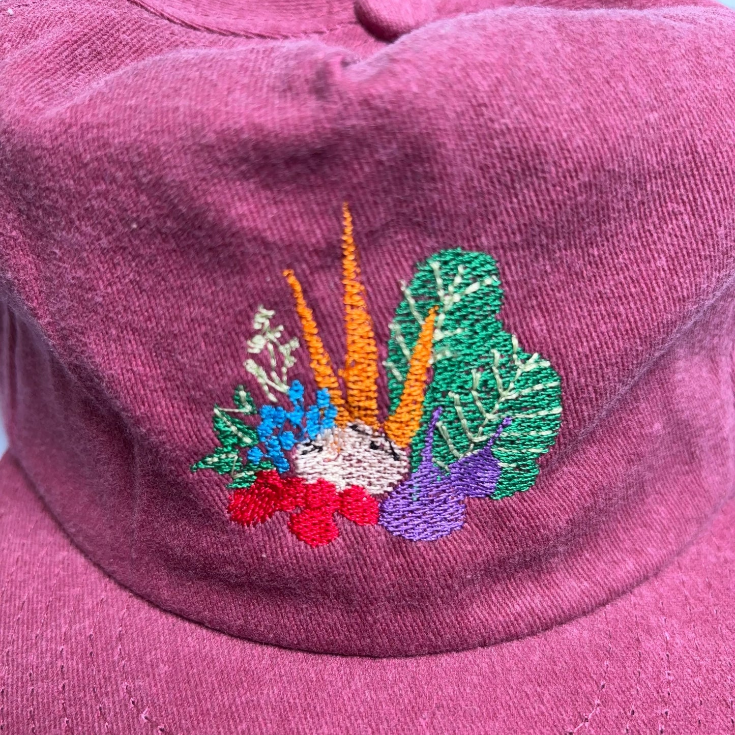 Embroidered Cotton Veggie Hat for Farmers Market Outings