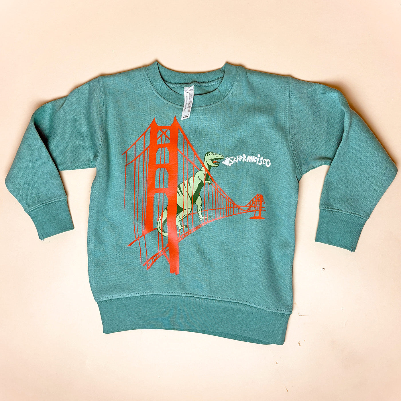 San Francisco Golden Gate Dinosaur Kids Crew Neck Sweatshirt