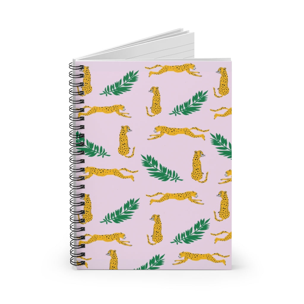 Cheetah Leaf Journal - Spiral Notebook - Ruled Line