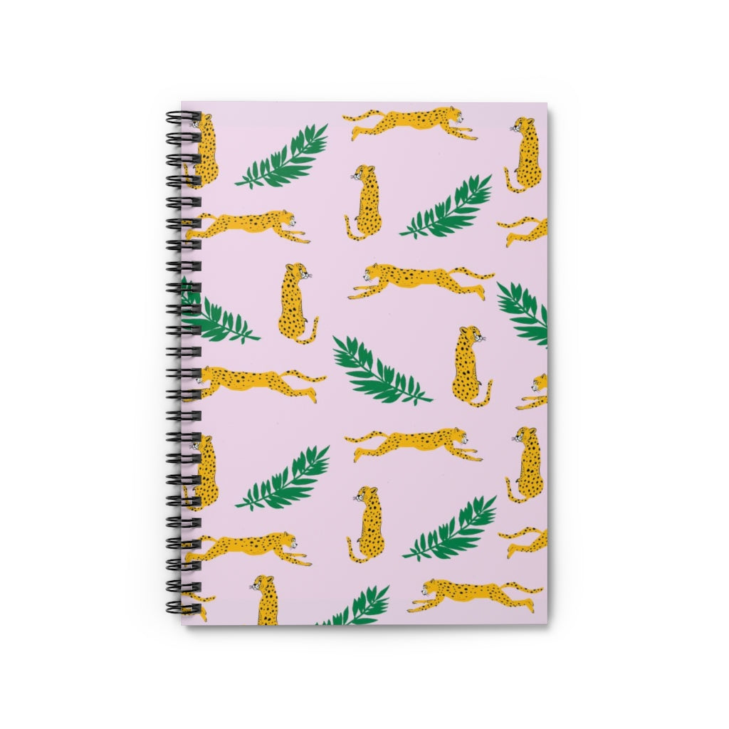 Cheetah Leaf Journal - Spiral Notebook - Ruled Line