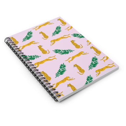 Cheetah Leaf Journal - Spiral Notebook - Ruled Line