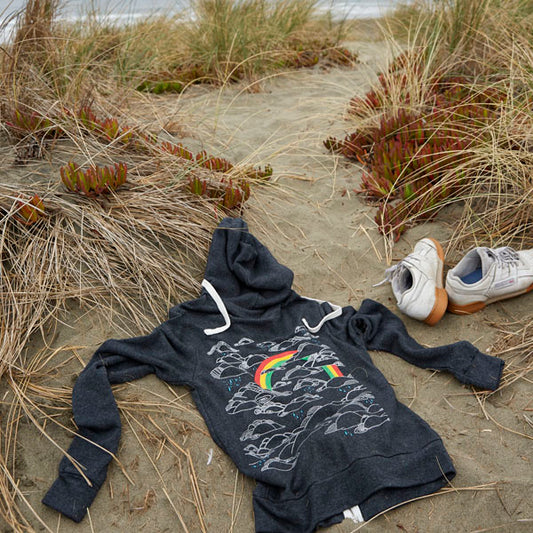 Unisex Heather Black Rainbow Ziphoody