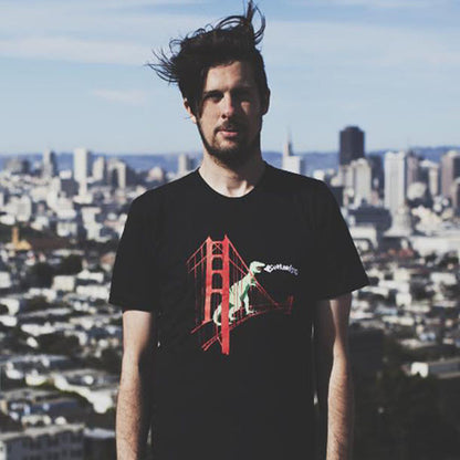 Unisex Black San Francisco Dinosaur Cotton Shirt