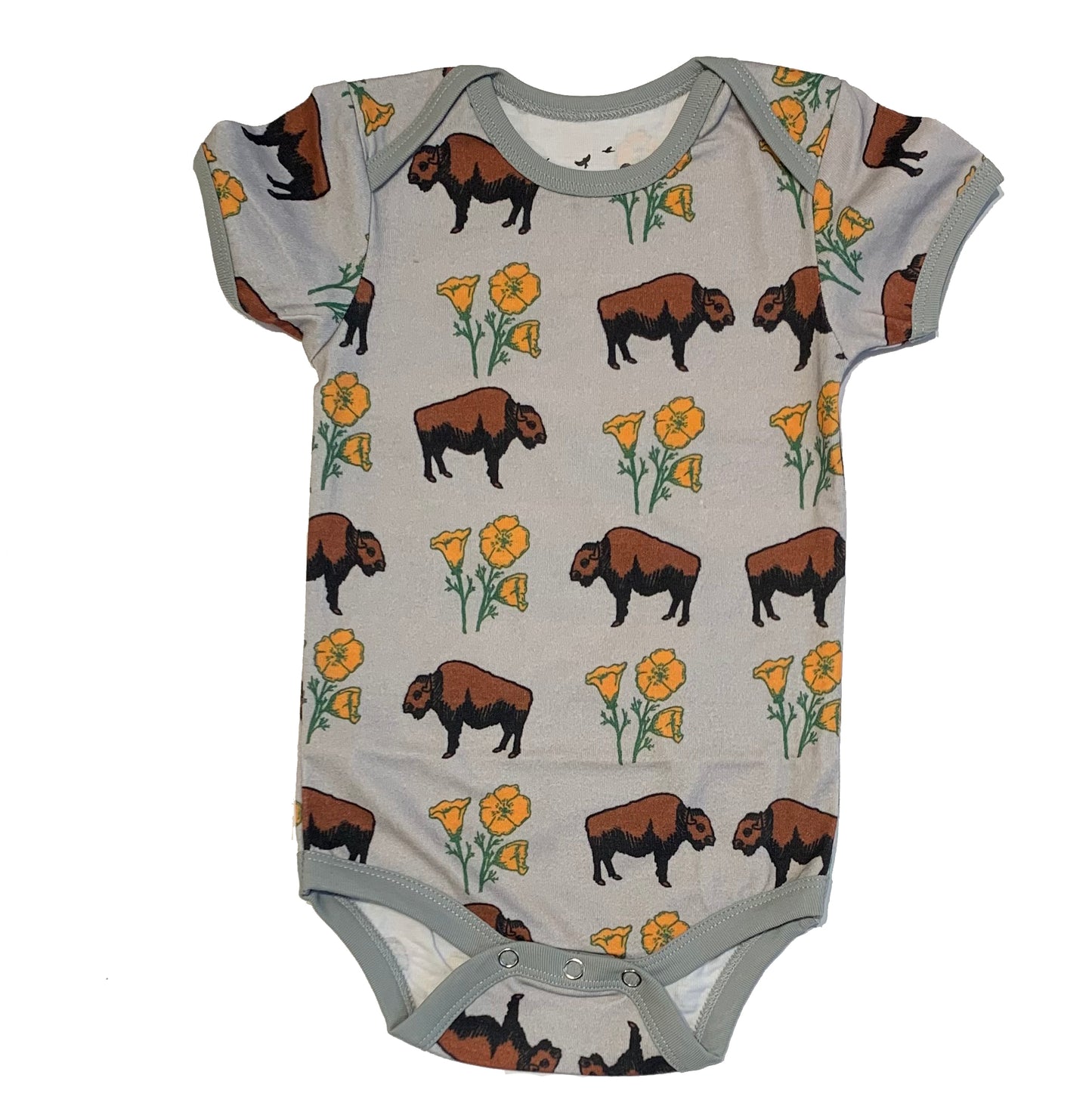 Buffalo Poppy Cotton Baby Onesie