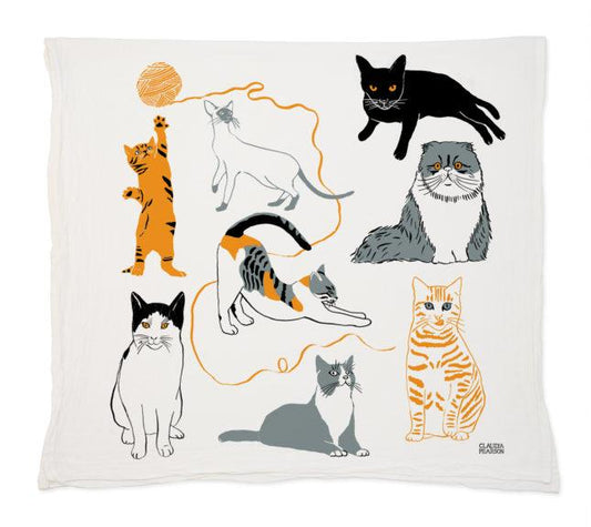 Claudia Pearson Cat Tea Towels