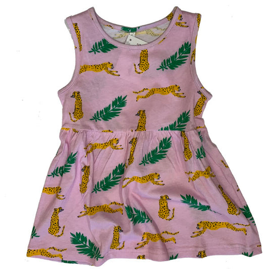 Animal Print Summer Kids Dress Matching Family Outfits - Cheetah Leaf Print