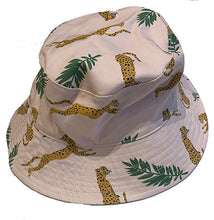 Cheetah Baby cotton onesie and reversible bucket hat set