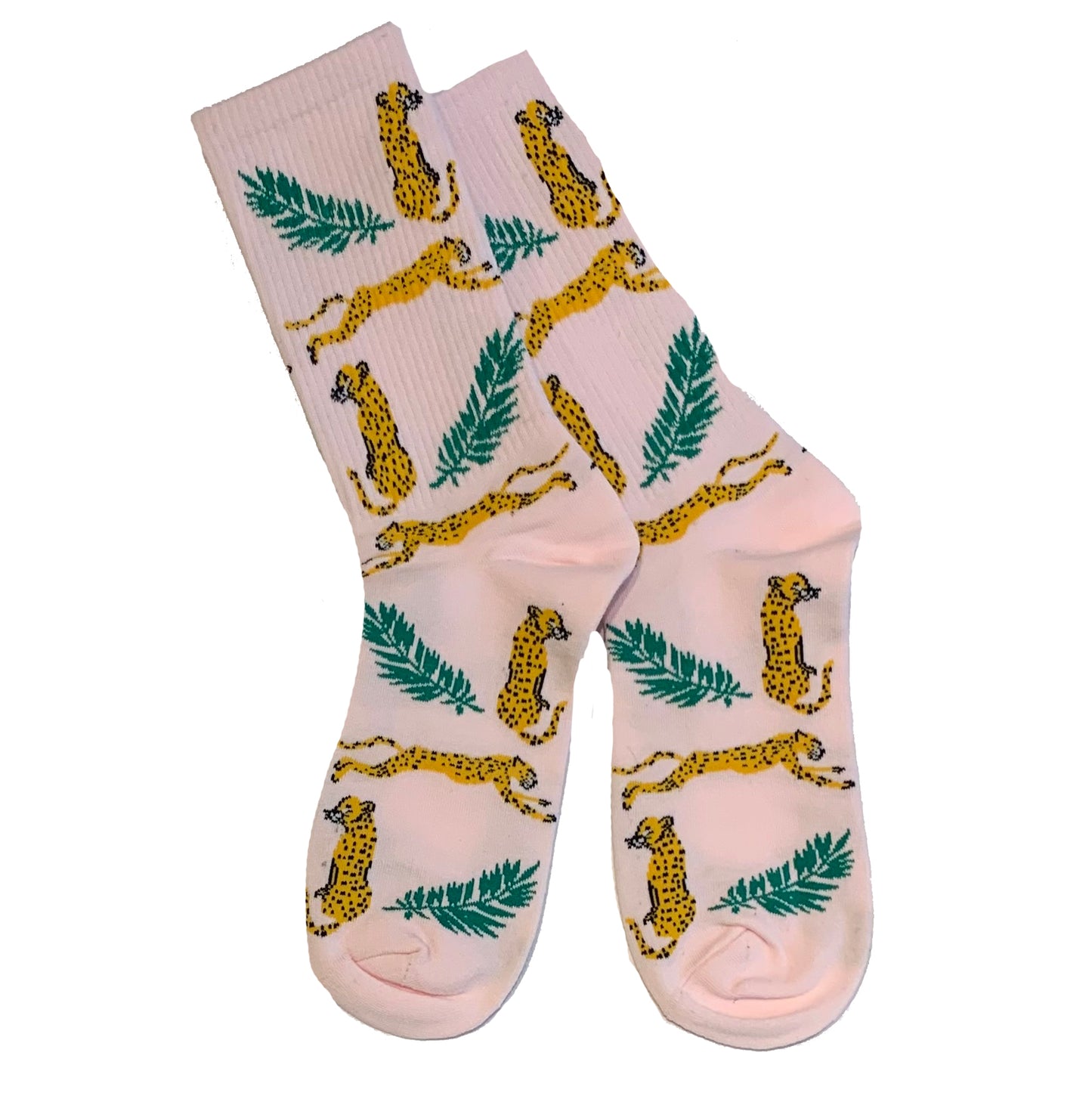 Mens Cotton Pink Cheetah Socks