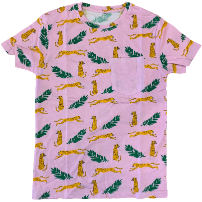 Pink Cheetah Shirt is 100% cotton with animal print for family photos
