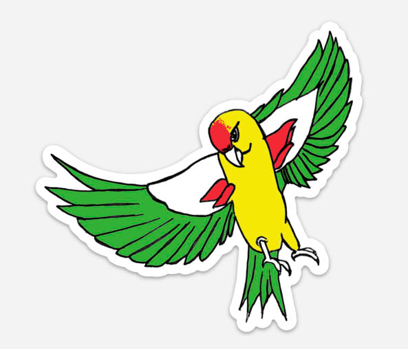 Flying Parrot Vinyl Sticker