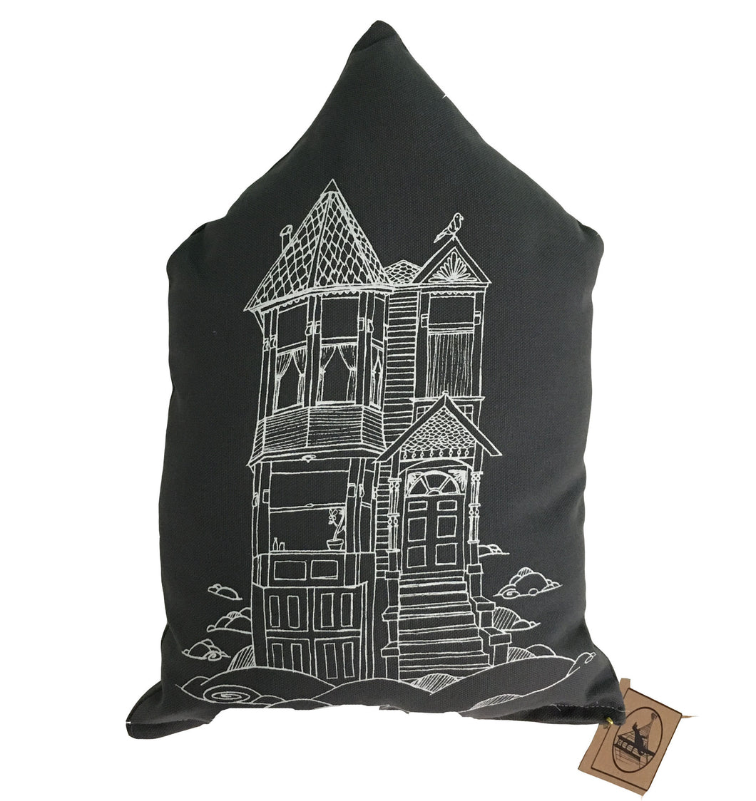 Slate Grey Victorian House pillows