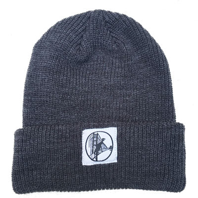 Charcoal Grey With Golden Gate Dino Patch Beanie