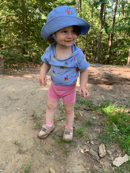 Baby Reversible Blue Narwhal Bucket Hat