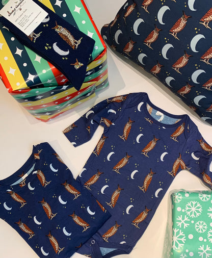 Kids Owl Moon Print Shirt Long Sleeve Unique Design