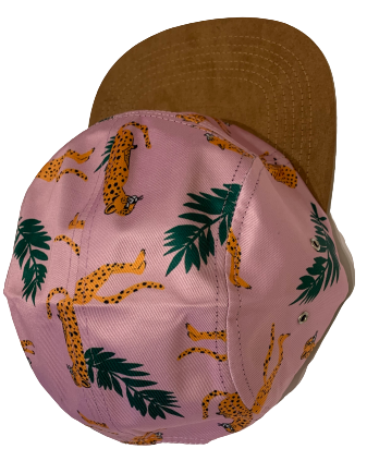 Pink Cheetah Suede Brim Adjustable Hat