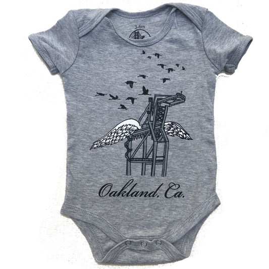 Infant Heather Grey Oakland Crane Bodysuit