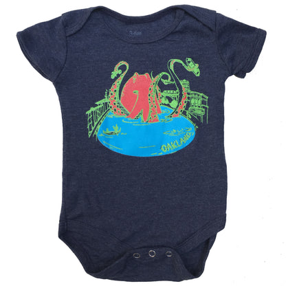 Infant Heather Navy Octo on Lake Merritt Bodysuit Onesie