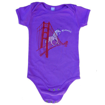 Infant Purple Unicorn Bodysuit – San Francisco Golden Gate Bridge Onesie