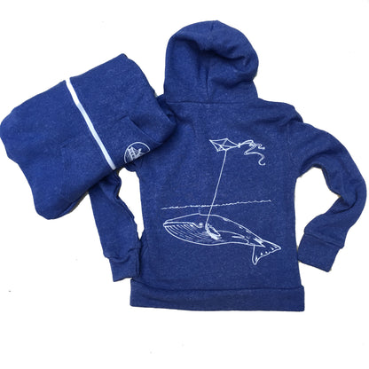 Kids Blue Whale Zip Hoodie