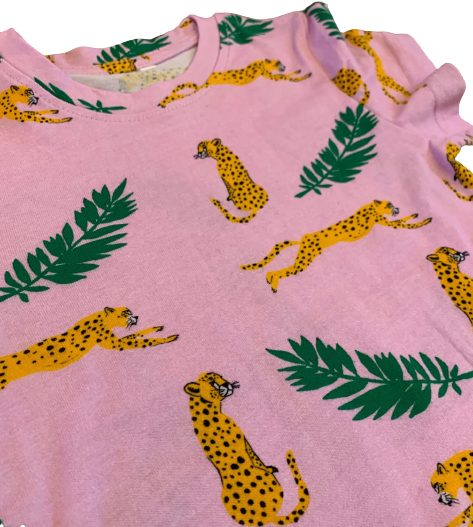 Kids Cheetah Pink Cotton Tee
