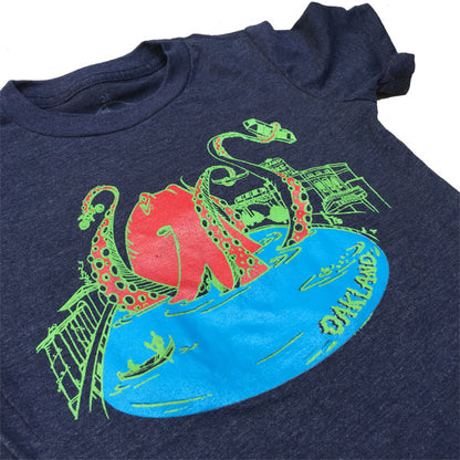 Kids'Heather Navy Octopus on Merritt Tee