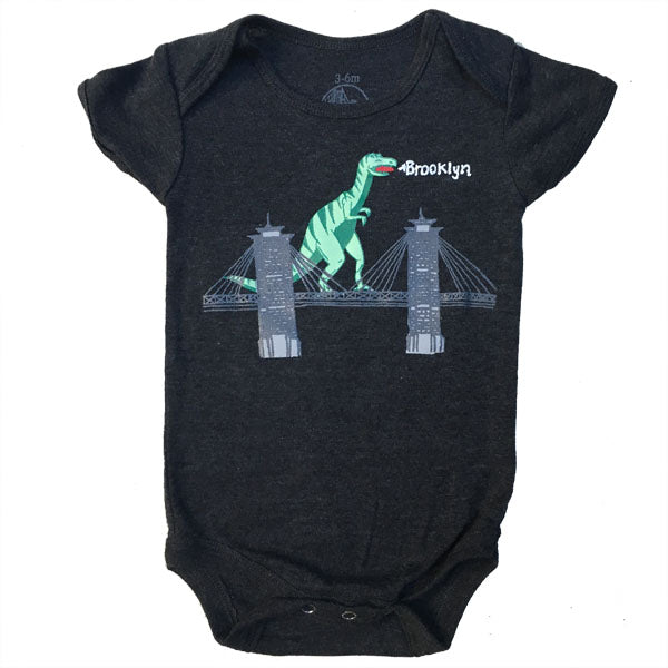 Infant Dinosaur On Brooklyn Bridge Onesie