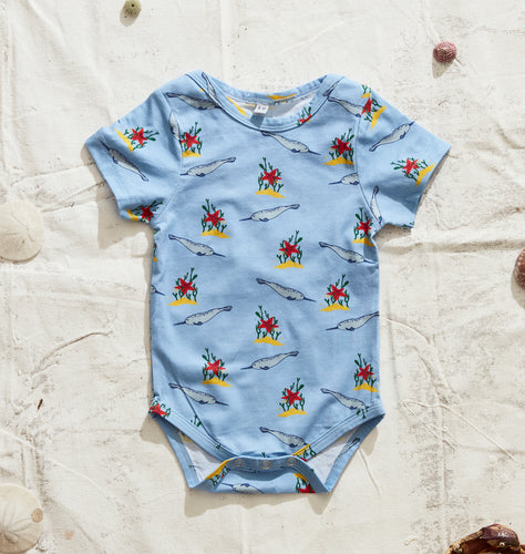 Narwhal Baby Cotton Onesie