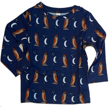 Long Sleeve Owl Moon Print Kids Shirts