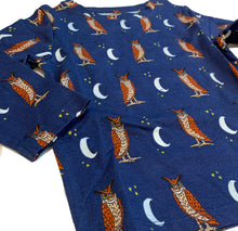 Long Sleeve Owl Moon Print Kids Shirts