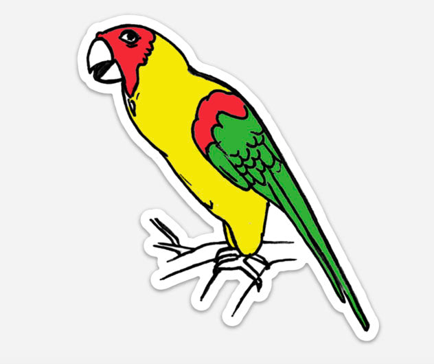 Standing Parrot Vinyl Sticker